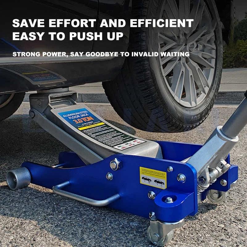 Automotive Aluminum Alloy Horizontal Hydraulic Jack Tire Replacement Auto Repair Lifting Jack Car SUV Off road Vehicle Aluminum