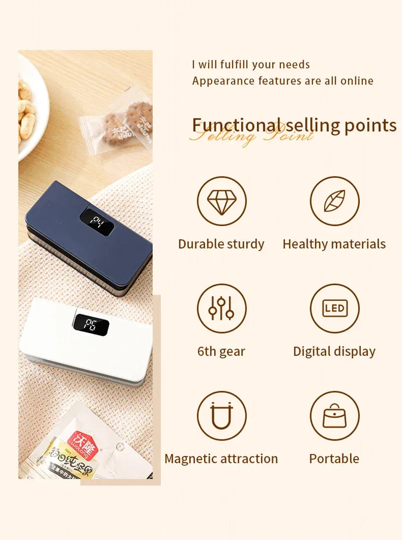 Plastic Bag Sealer Mini Heat Bag Sealing Machine Rechargeable Handheld Food Packaging Heat Sealer Thermal Bags Sealing Machine