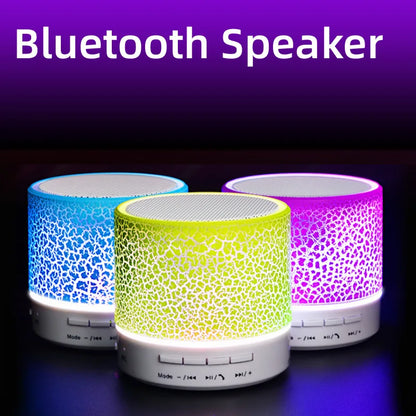 Mini Bluetooth Speaker Portable Car Audio Dazzling Crack LED Wireless Bluetooth Subwoofer Speaker TF Card MP3 Music Sound Column