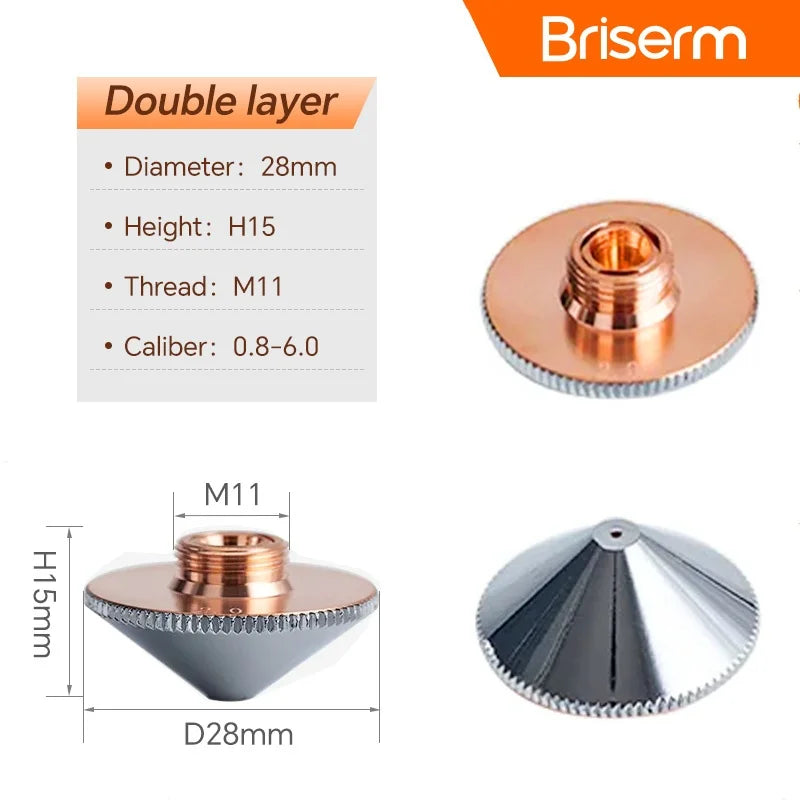 Fiber Laser Nozzle D28 D32 H15 M11 M14 Caliber 0.8-6.0 Laser Cutting Nozzle for Raytools Precitec Boci Laser Cutting Machine