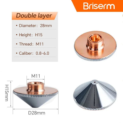 Fiber Laser Nozzle D28 D32 H15 M11 M14 Caliber 0.8-6.0 Laser Cutting Nozzle for Raytools Precitec Boci Laser Cutting Machine