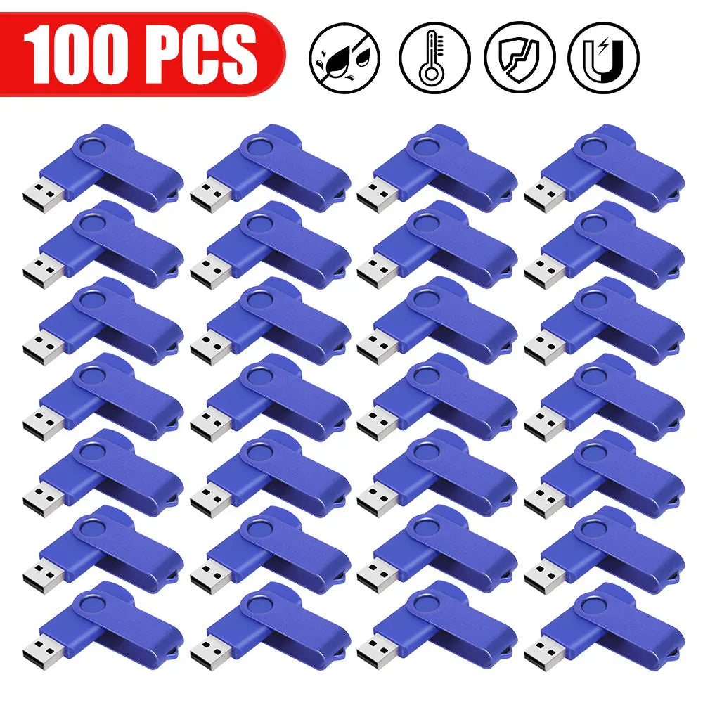 100PCS USB 2.0 Pendrive 128GB 64GB 32GB 16GB 8GB USB Flash Drive 4GB 2GB Free Laser Logo 2.0 USB Flash Drive Stick Best Gift