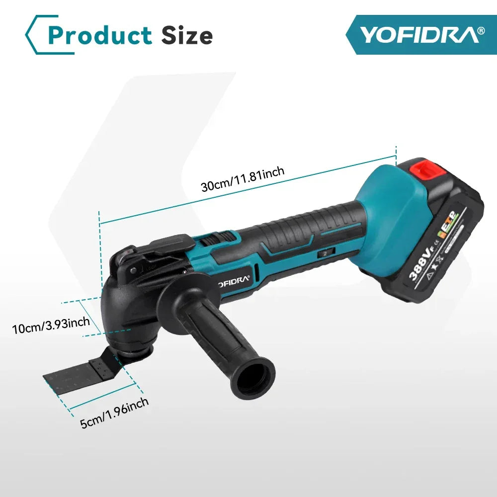 YOFIDRA Cordless Oscillating Multi Tool 6 Gears Electric Cutting Polishing Trimming Machine Power Tool For Makita Battery Pin