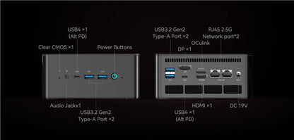 MINISFORUM OCuLink Gaming Mini PC UM890 UM880 Pro AMD Ryzen 9 8945HS R7 8845HS 2*USB4 2*DDR5 2*PCIE4 Windows 11 Computer WiFi6E
