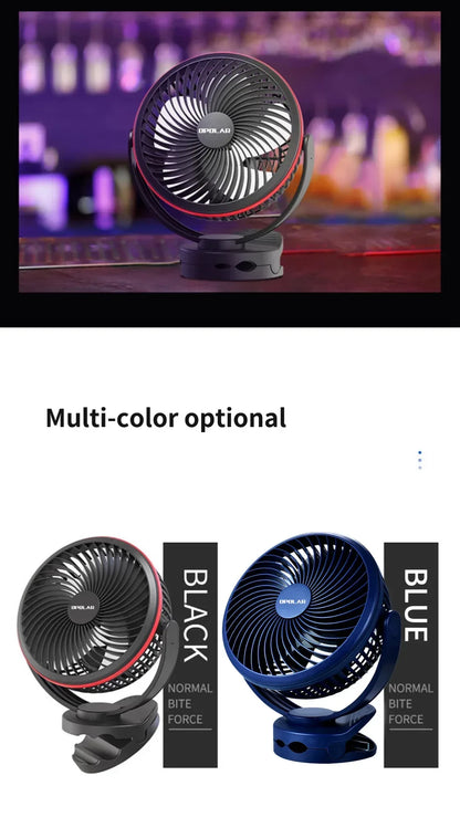 OPOLAR 8inch 10000mAh Rechargeable Clip Fan Desktop Mini Air Cooler with Timing Removable Fan Guard