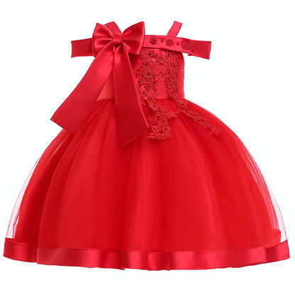 Green Christmas Princess Dress For Girl Children Costume Elegant Kids Wedding Birthday Prom Gown Bow Girls Party Dresses 3 10Y