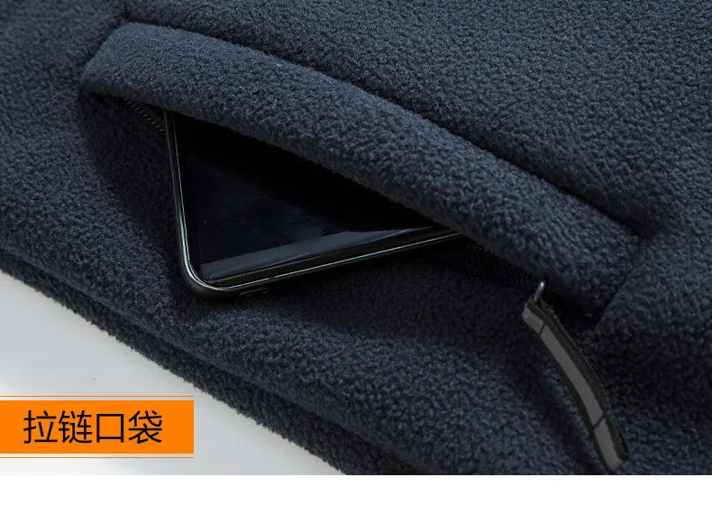 new men's fleece with fleece thickened warm windproof outdoor casual storm jacket fashion men's coat