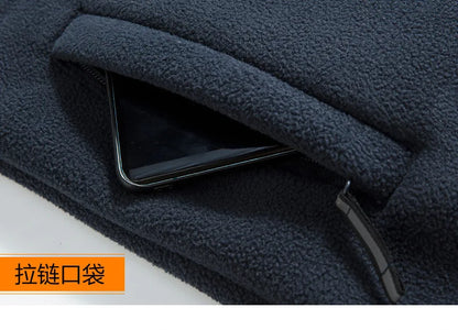 new men's fleece with fleece thickened warm windproof outdoor casual storm jacket fashion men's coat