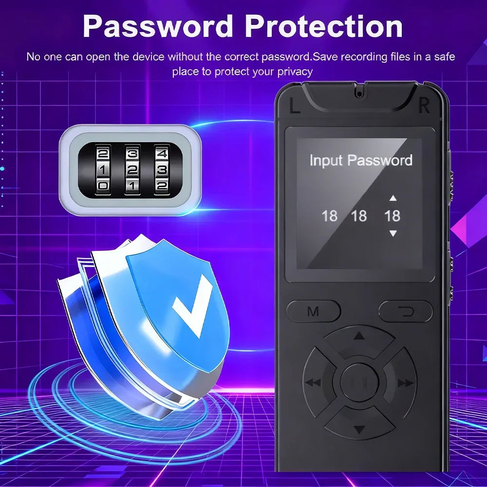 Digital Voice Activated Recorder with Playback MP3 Player Sound Audio Recorder Professional Mini USB Flash Drive Recording