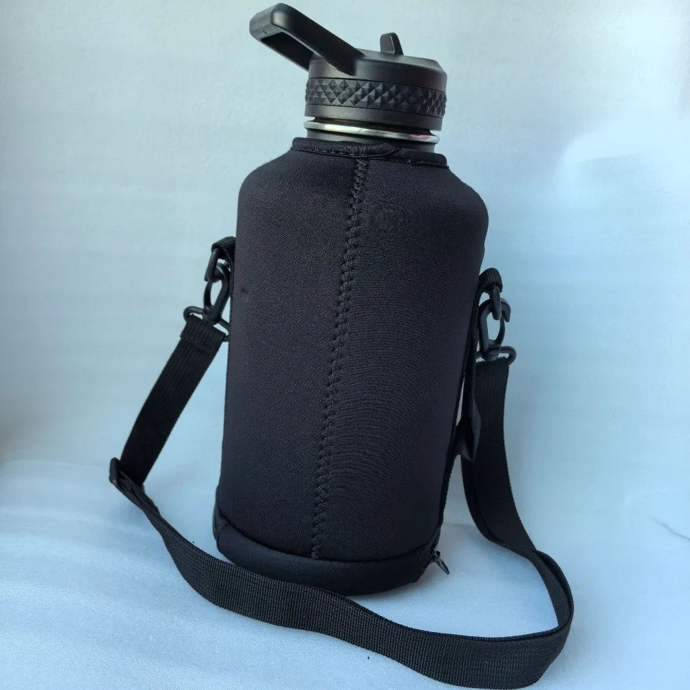 Portable Water Bottle Bag Large Capacity with Adjustable Shoulder Strap Cup Insulated Protective Cover for 64/128OZ Space Cup