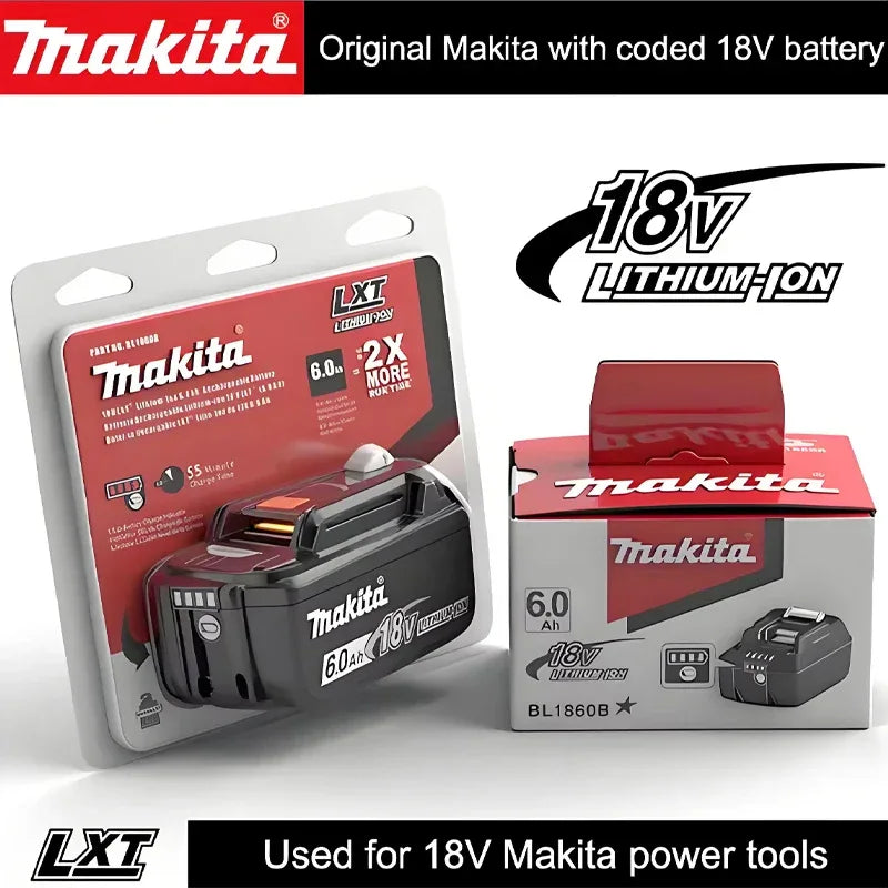 Makita 18V battery for Makita 18V power tools The 18V Makita BL1860B rechargeable battery can replace BL1850B LXT400
