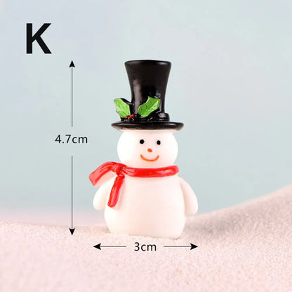 Gift Box Snowman Terrarium Dollhouse Fairy Garden Figures Micro Landscape Ornaments Figurines Christmas Miniature