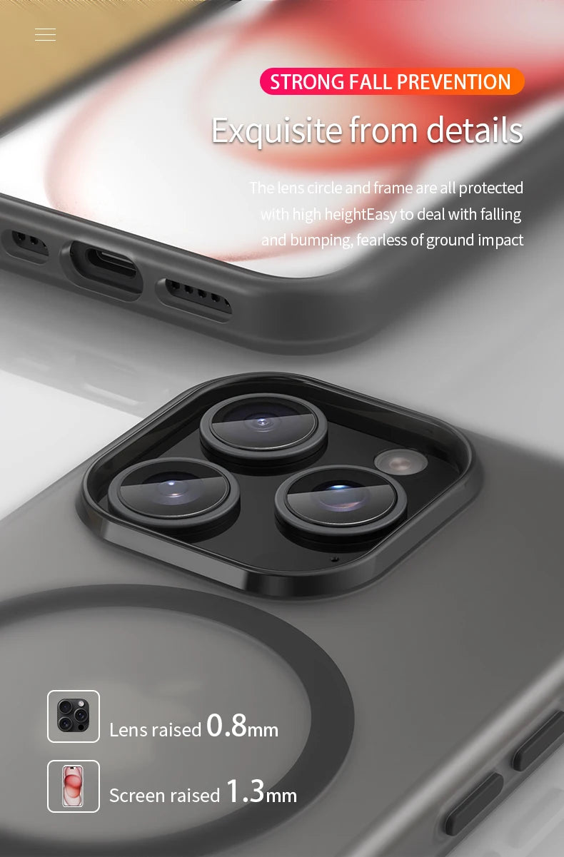 Magnetic Wireless Charge For Magsafe Case for iphone 17 Air 16E 16 15 14 13 12 11 iphone17 Pro Max Plus Matte TPU Bumper Cover