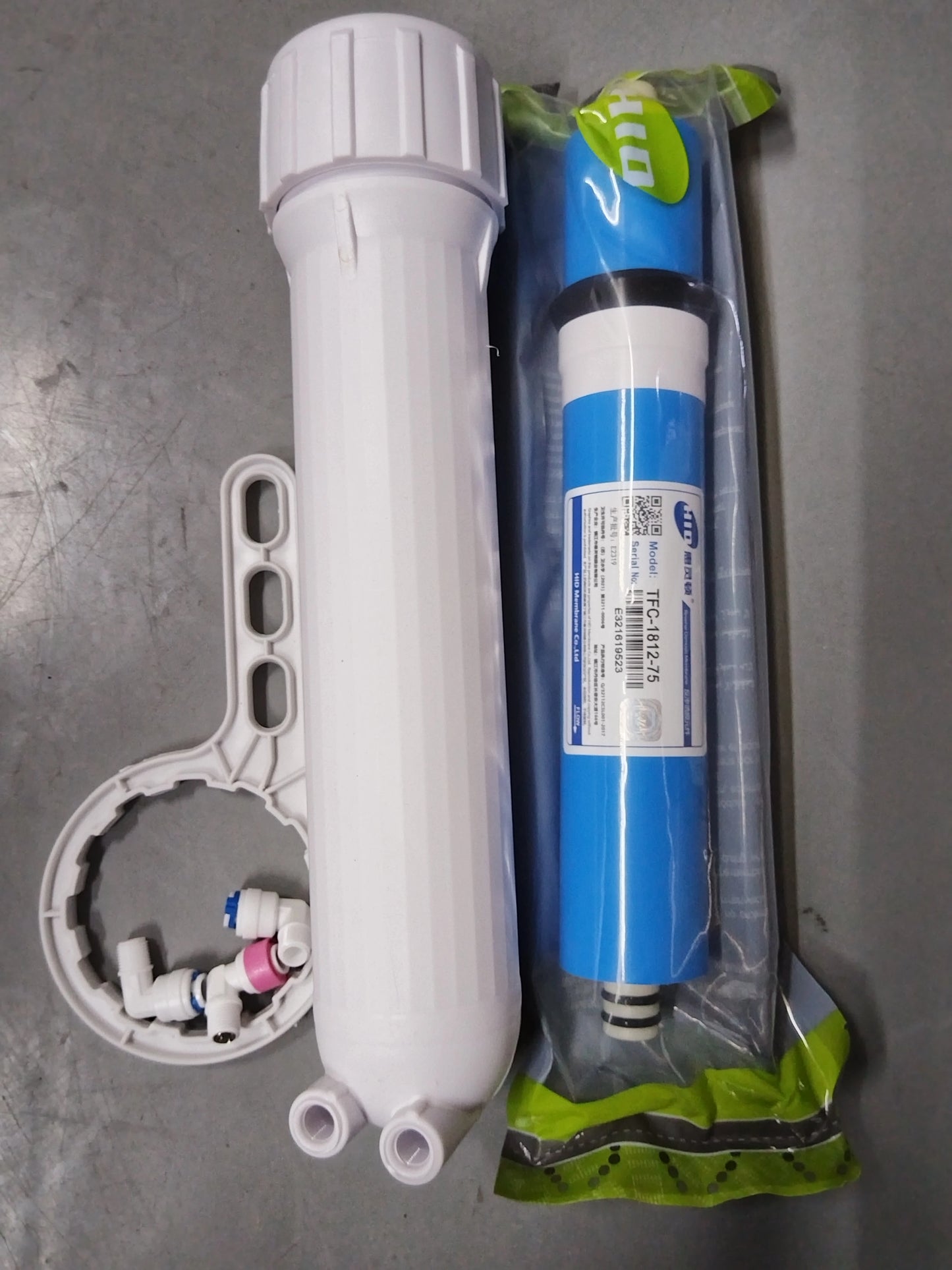 Water Filter 75 GPD RO Membrane + Membrane Housing Complete With 3 Pcs Fittings and Spanner