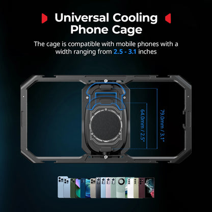 SmallRig Universal Cooling Mobile Phone Cage for iPhone 17 16/Android Smartphones w 2-in-1 USB-C Audio Adapter Power Bank Holder