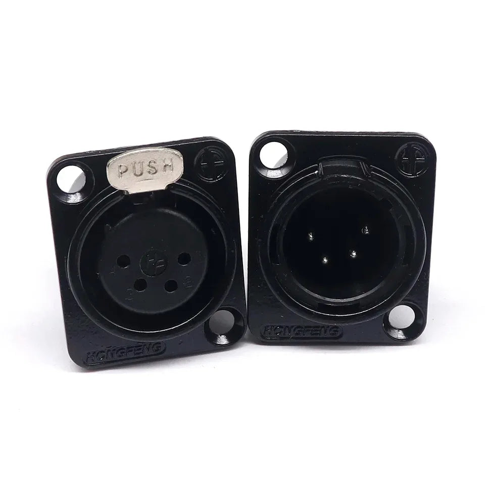 3pin black HF XLR connector 3pin D male female audio microphone socket for 86 panel YS145 YS146 YS145BG YS146BG