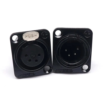 3pin black HF XLR connector 3pin D male female audio microphone socket for 86 panel YS145 YS146 YS145BG YS146BG