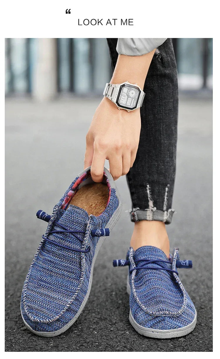 Men 2025 New Leisure Sneakers Spring Summer Breathable Lightweight Outdoor Canvas Shoes Large Size Men's Shoes Walking Loafers