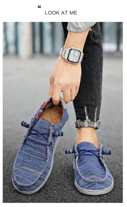 Men 2025 New Leisure Sneakers Spring Summer Breathable Lightweight Outdoor Canvas Shoes Large Size Men's Shoes Walking Loafers