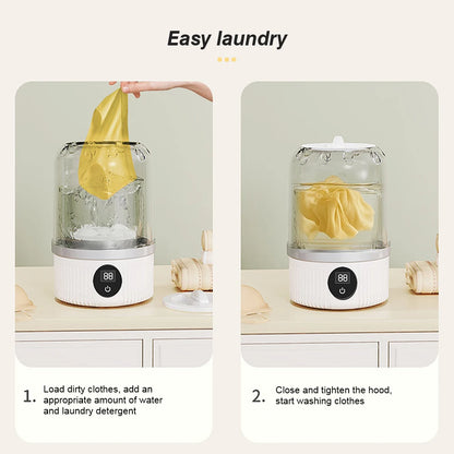 Cordless Small Washing Machine with Laundry Cup Automatic Laundry Cup Mini Special Washer for Travel Home and Dormitory