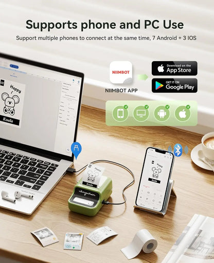 Niimbot B21 B21PRO Mini Adhesive Label Printer Wireless Portable Thermal inkless Maker Photo Barcode PriceTag Sticker 200 300dpi