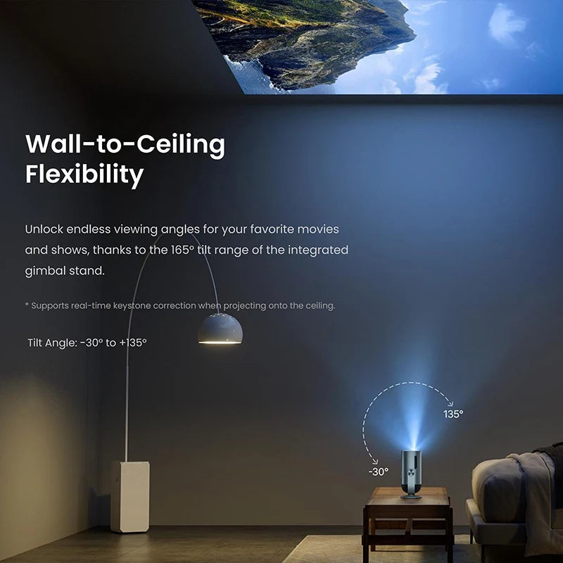 Dangbei Freedo Mini Portable Projector 1080P FHD 450 ISO Lumens 360° Surround Sound Auto Focus Projector Home Outdoor Camping