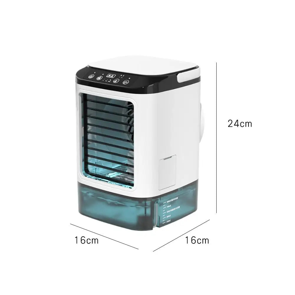 USB Mini Evaporative Air Cooler Desktop Spray Humidifier Fan 900ML Water Tank, Portable Water Cooling Fan for Home Office Use