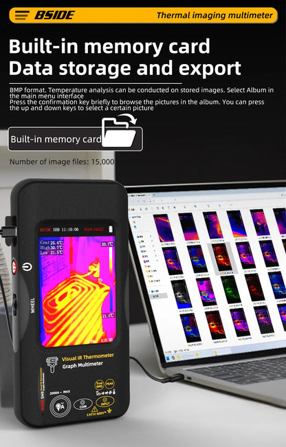 BSIDE SH7 320*320 Thermal Imager Camera 20000 Counts Touchscreen Digital Multimeter 2 in 1 IR Camera for Macro lens Repair PCB