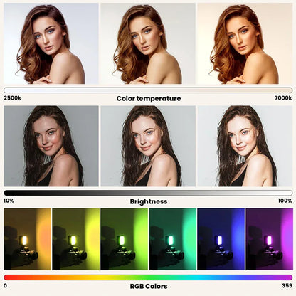 Pocket RGB Fill Light Portable LED Light Video Mini Fill Light For Camera Smartphone for GoPro Laptop Selfie Adjustable RGB Lamp