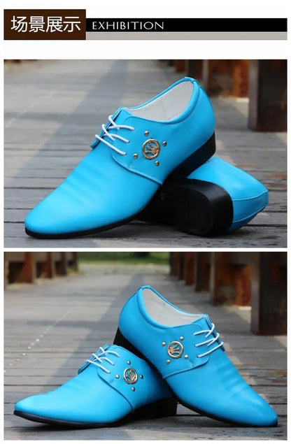Summer Men Dress Shoes Male Leather Men Fashion Italian Business Colorful Party Wedding Shoe for Man Chaussures Homme De Luxe
