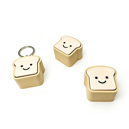 Novelty Gifts Bread Toast Keyboard Clicker Fidget Keychain Stress Relief Focus Boost Quiet Anxiety Toys For Kids Boys Girls