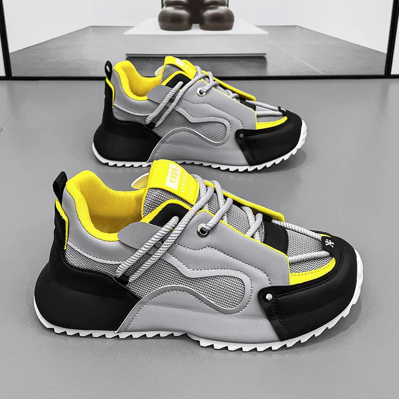 Chunky Sneakers Mens Designer Cover Bottom Sport Shoes Fashion Casual Microfiber Leather Upper Increased Internal Platform Shoes