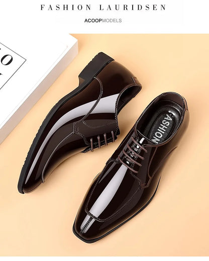 Business Men's Dress Shoes Patent Leather Trend Mens Party Shoe Soft Sole Casual Shoes Plus Size 38-48 Men Shoes High Quality