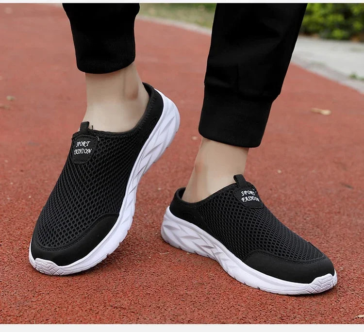 YRZL Hot Sale Men Half Slipper High Quality New Design Mesh Shoes Breathable Outdoor Sandals Comfortable Couples Walking Shoes