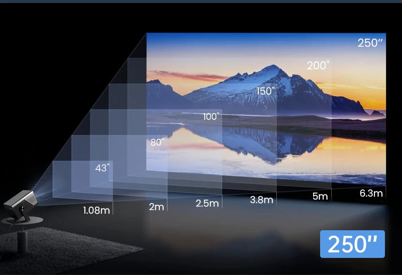 HUAWEISHI Full HD 1080P Projector 4K 1200 ANSI Android WiFi 6 Auto Focus Home Theater Projectors for Movie Meeting Video