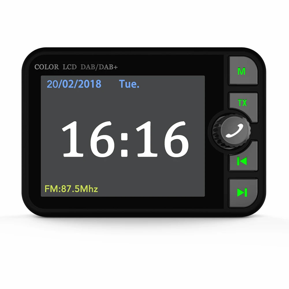 Stereo Digital Broadcast 2.4Inch LCD Color Screen Radio Receiver Bluetooth 5.0 DAB/DAB+ Digital Radio MP3 FM Transmitter for Car