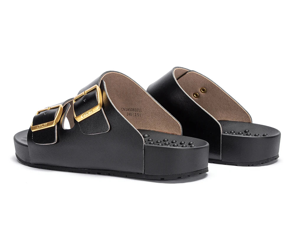 New Summer Beach Soft base massage Slippers Casual Double Buckle Non-slip Clogs Slides Women Men Slip on Flip Flop Shoe