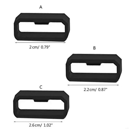 5Pcs 20/22/26mm Rubber Watchbands Black Strap Loop Ring Silicone Watch Bands Accessories Holder For Garmin Fenix7 7X 6X 6 5X 5