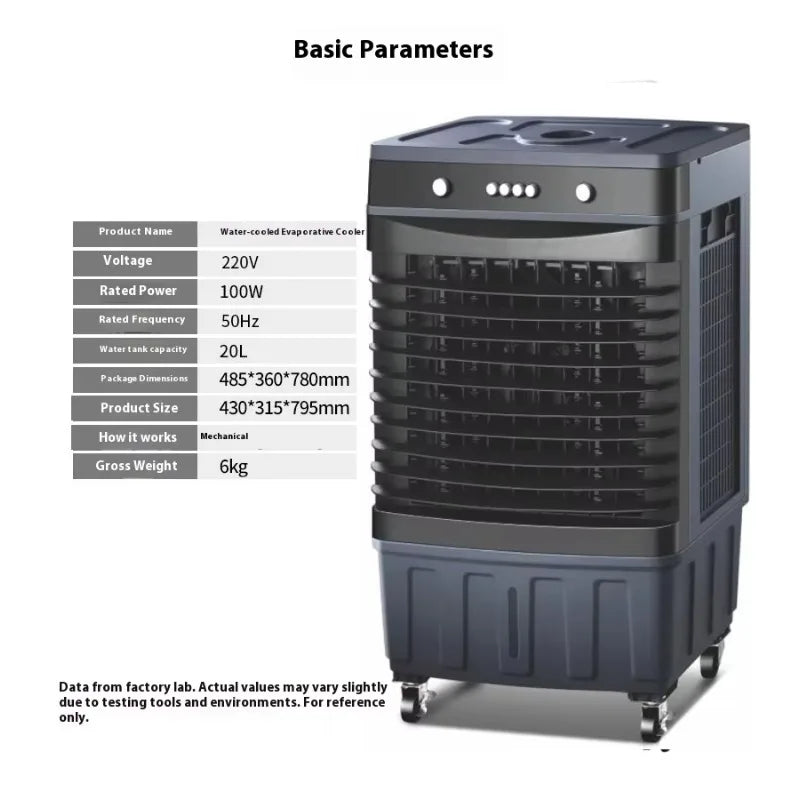 Portable 20L-30L Air Conditioner Cooling Machine with 220V Motor Providing Comfort and Convenience