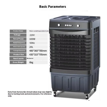 Portable 20L-30L Air Conditioner Cooling Machine with 220V Motor Providing Comfort and Convenience