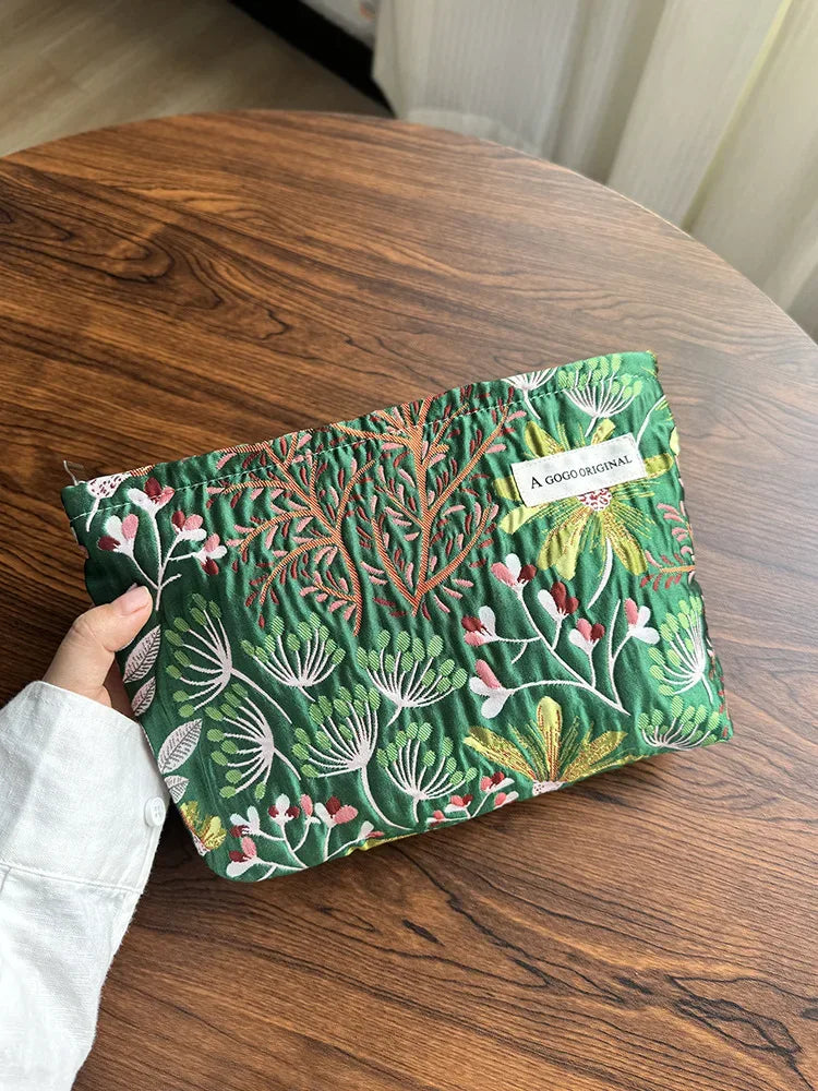 Ins Floral Cosmetic Bag Women Clutch Bag Makeup Bags Portable Skincare Storage Bags Toilet Bag Makeup Pouch Travel Organizer