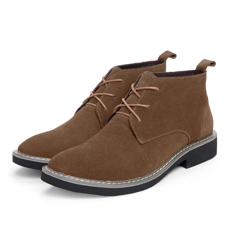 2025 Hot Selling High Top Retro Mens Casual Shoes Outdoor Wear-resistant Lace Up Flat Shoes Autumn and Winter Warm Walking Shoes