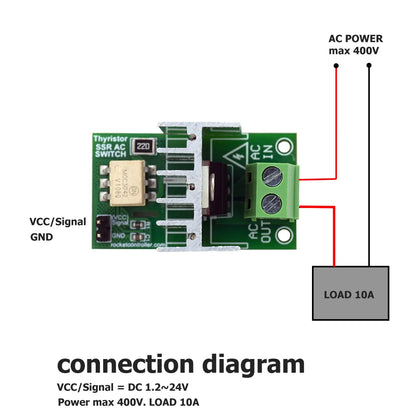 SSR - solid state relay AC Switch for microcontrollers , 3.3V~12V logic, AC 220V/5A (peak 10A)