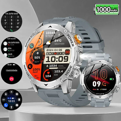 LIGE AMOLED Smart Watch Men with Flashlight Sports IP68 Waterproof Fitness Tracker Bluetooth Call Smartwatch Man for Android iOS