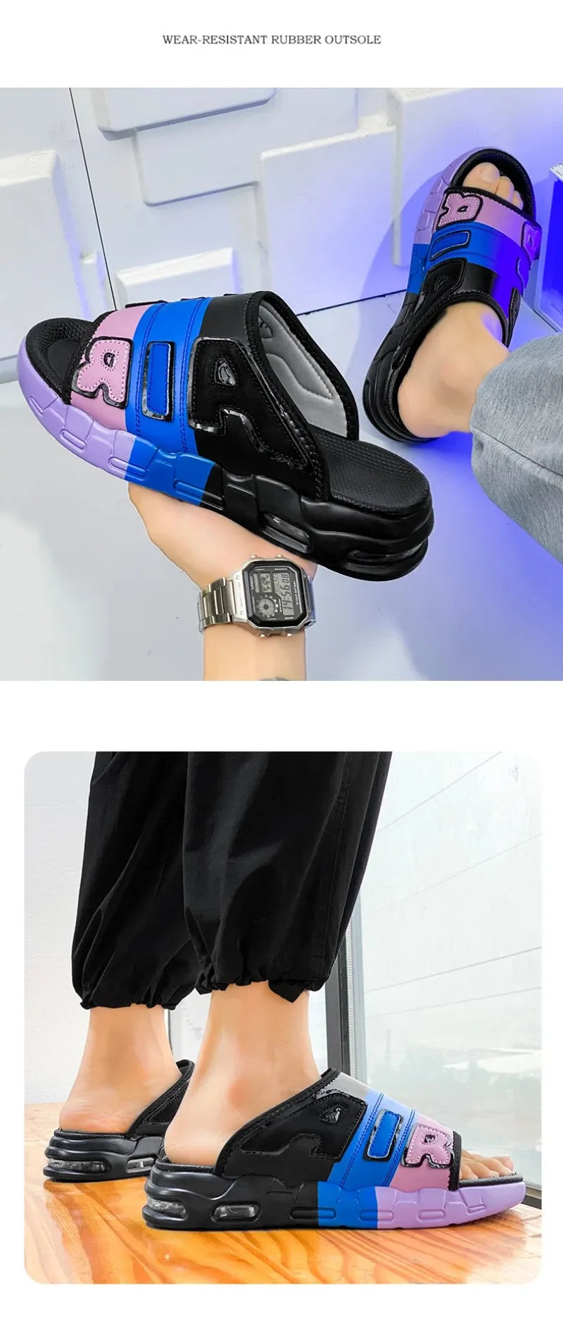 High Quality Slippers for Men Air Cushion Design Slide Man Summer New PVC Soft Non Slip Mens Sports Flip Flops Chanclas Hombrew