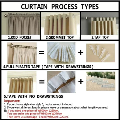 LEEJOOM Green Leaves Printed Blackout Curtain Window Blinds for Living Room Bedroom French Window 1PC