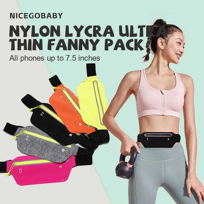 Sports waist pack Multi-functional outdoor running mobile phone men's and women's fitness waterproof invisible pocket ultra-thin