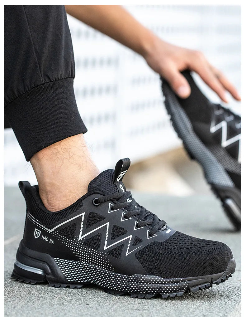Oulylan Puncture Proof Work Safety Boots Man Breathable Work Shoes Male Men's Fashion Safety Shoes  Steel Toe Sneakers
