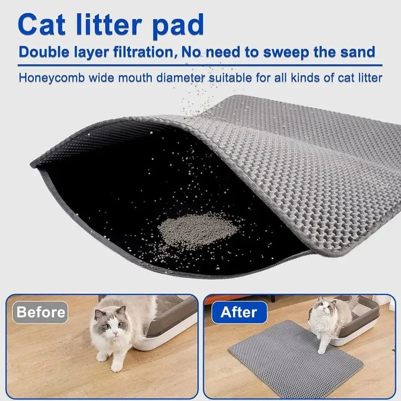 Double Layer Cat Litter Mat Heavy Duty Waterproof Cat litter box Washable Bed Mat Clean Pad Products Mat Pet Clean