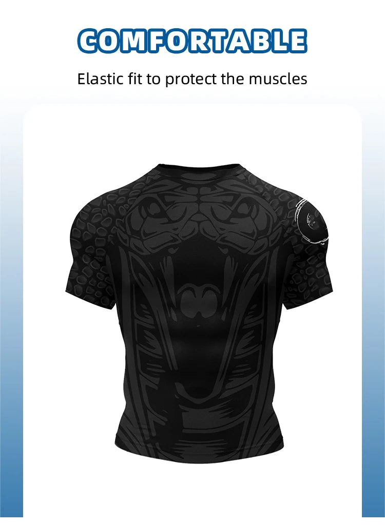 Hot Sell 3Digital Printed MMA BJJ Rash Guard Compression Shirt for Grappling Wrestling Daily MMA BJJ No-Gi Fitness Tee Shirts